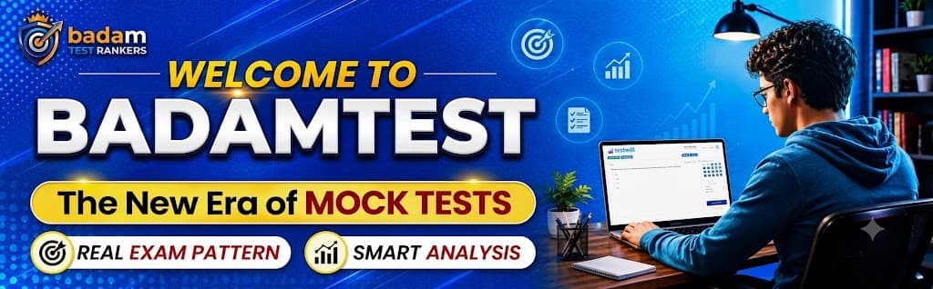 Welcome to BadamTest, the new era of mock tests — real exam pattern and smart analysis